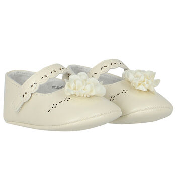 Baby Girls Ivory Flower Pre Walker Shoes